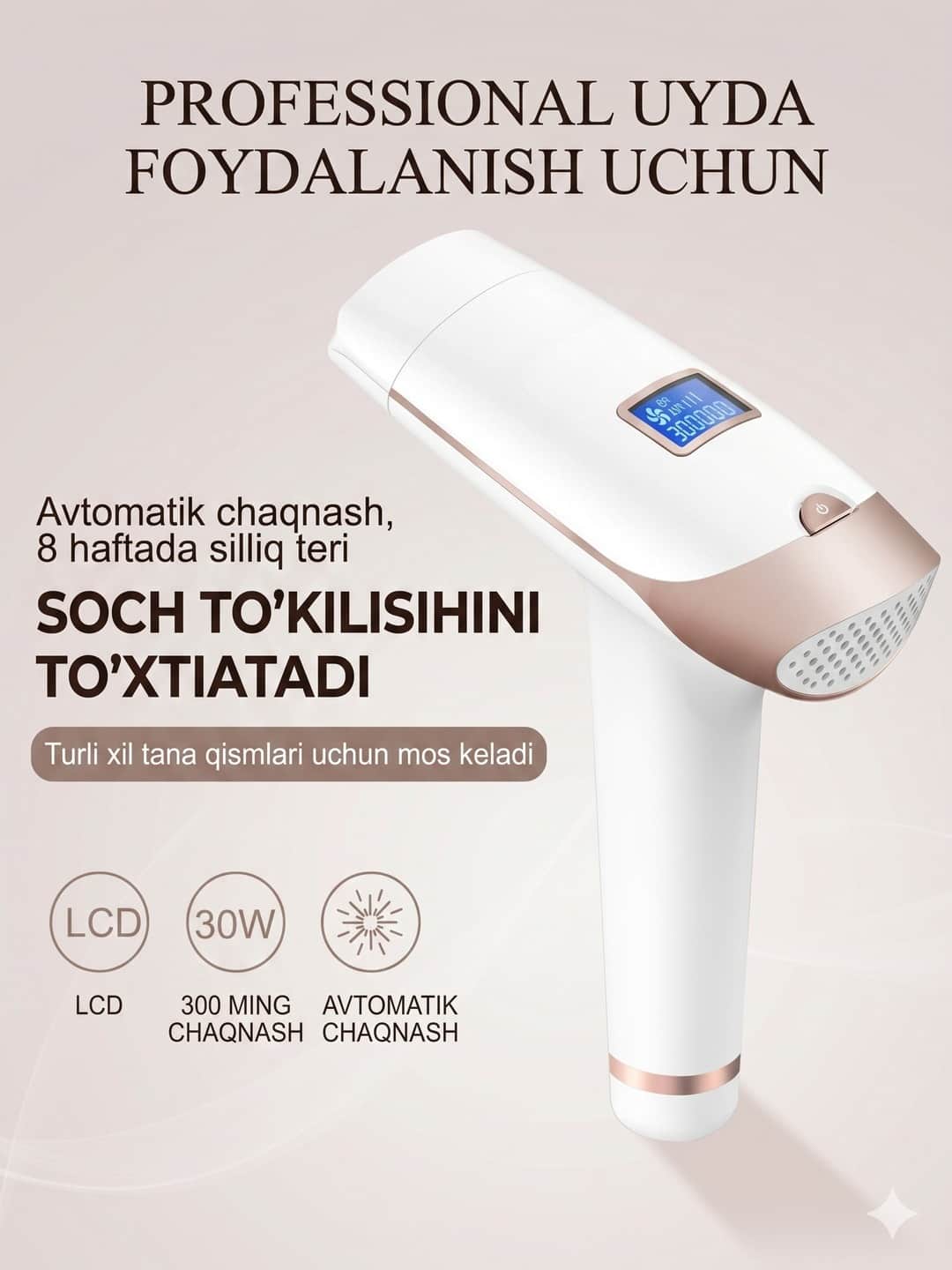 Babyverse Professional SE13 lazerni epilyator - fotoepilyator 3 tasi 1 da - Asosiy rasm